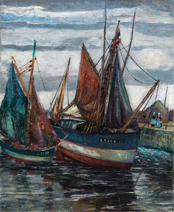 PALMER HAYDEN (1890 - 1973) Le Thonier à Basse Marée Concarneau.                                                                                 